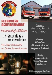 Die FFW Scheibenhardt feiert ihr 155-jähriges Jubiläum und der Feuerwehrverein "St. Florian" sein 40-jähriges.