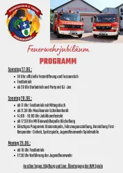 Programm für die Jubiläumsveranstaltung 155 Jahre FFW Scheibenhardt und 40 Jahre Feuerwehrverein "St. Florian" Scheibenhardt e.V.