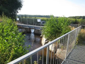 Auf dem Teilungswehr in Ottersheim