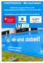Ein Logo des Projekts "Stadtradeln". Der Slogan lautet: "Radeln für ein gutes Klima".