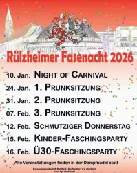 Rülzheim Fasenacht 2026 Saisoplakat (© Karnevalsgesellschaft Rot- Weiß " Die Stecher" e.V. Rülzheim)