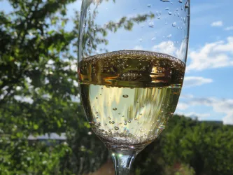 Perlender Sekt im Glas