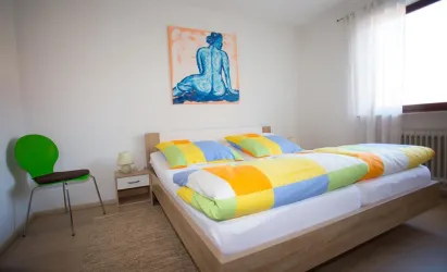 Schlafzimmer der FeWo Gartenblick
