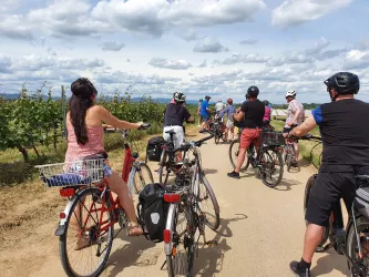 Weinprinzessin auf geführter Radtour