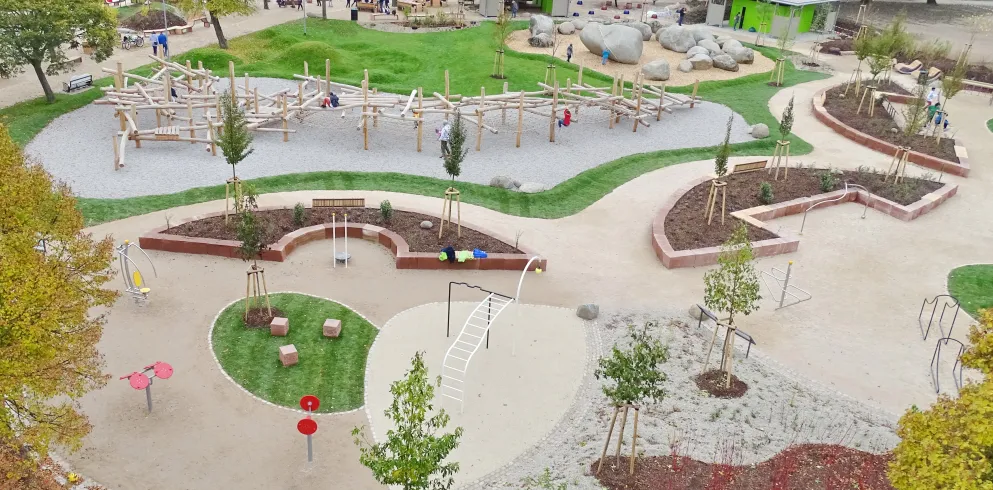 Alla-Hopp-Anlage in Rülzheim aus der Vogelperspektive