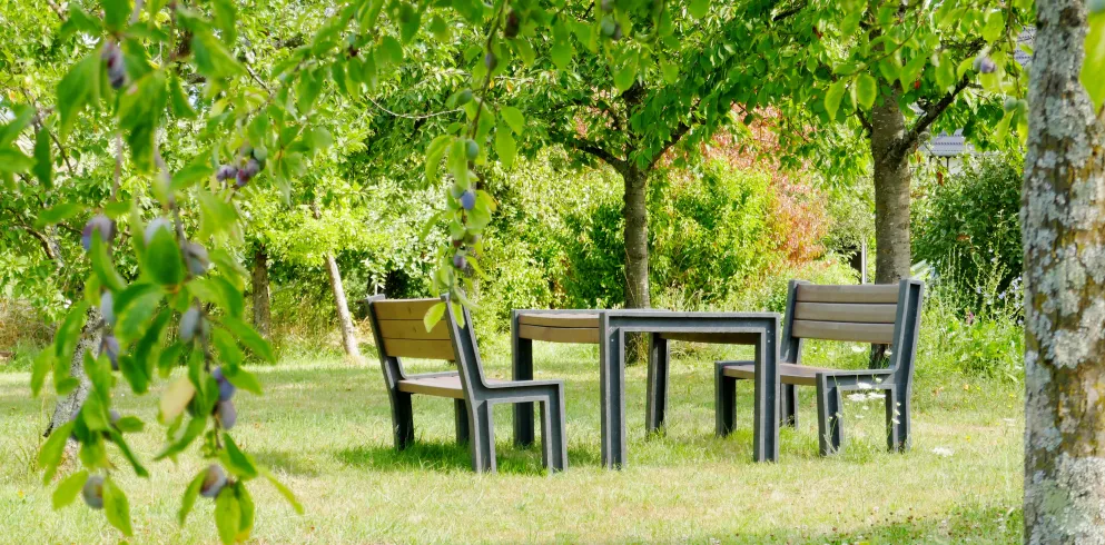 Rastplatz im Grünen mit Picknicktisch