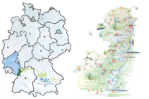 Karte der Südpfalz
