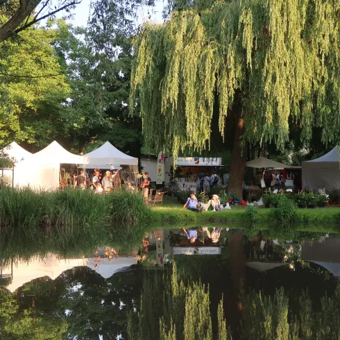 Abendstimmung im Spiegelbachpark in Bellheim -BeGaTa